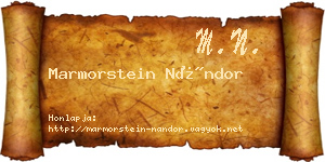 Marmorstein Nándor névjegykártya